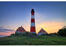 Westerhever Leuchtturm (c) Tourismusverein Westerhever-Poppenbüll Abendstimmung am Westerhever Leuchtturm