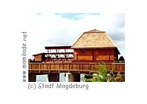 Historische Schiffmühle am Petriförder in Magdeburg