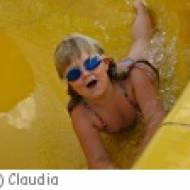 Spaß auf der Wasserrutsche